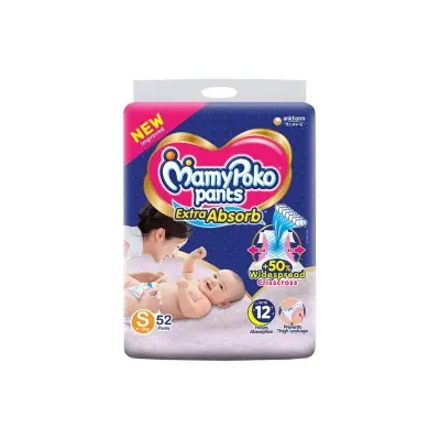 Picture of Mammy_Poko Pants Diaper Small Size (4-8 kg), 52 Pcs Pack