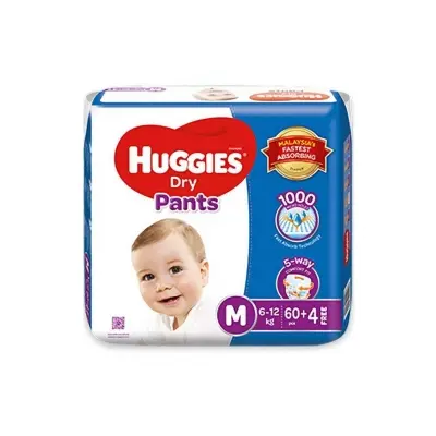 Picture of Huggies Dry Medium Pant Diaper 6-12Kg - 64 Pcs (Malaysia)