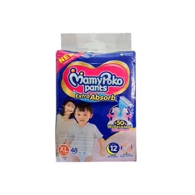 Picture of Mamy_poko Baby Diapers XL Pants 48 Pcs Pack (12-17kg), Made in India