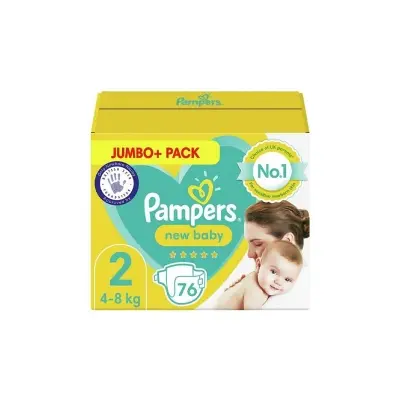 Picture of Pampers Diapers Newborn Size 2 Belt 4-8kg 76 Pcs Pack, Made in UK