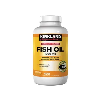 Picture of Kirkland Signature Fish Oil 1000mg 400 Softgels, Made in USA