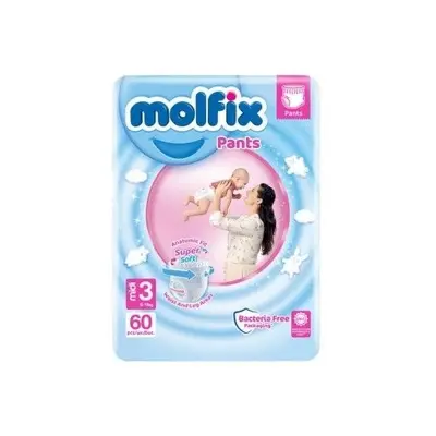 Picture of Molfix 3 Pants 6-11 kg Baby Diaper 58 Pcs Pack, Made in Turkey