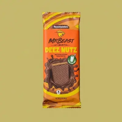 Picture of Mr Beast Deez Nutz Milk Chocolate Bar With Peanut Butter 60g