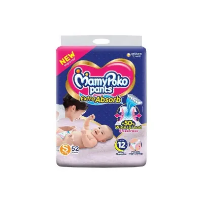 Picture of Mamypoko Small Pants  Baby Diapers 52 Pcs Pack (4-8kg), Made in India