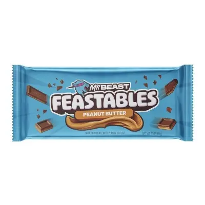 Picture of Feastables Mr Beast Peanut Butter Chocolate Bar 60g, Made in USA
