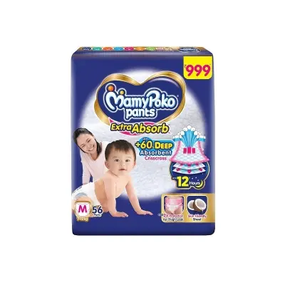 Picture of Mamypoko Medium Pants 7-12kg Baby Diaper 56 Pcs Pack