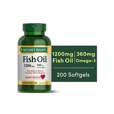 Picture of Nature's Bounty Fish Oil 1200mg - 200 Softgels, Made in USA
