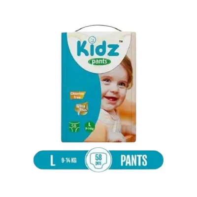 Picture of Kidz Baby Diaper Pant Large 9-14kg 58 Pcs, Made in Germany