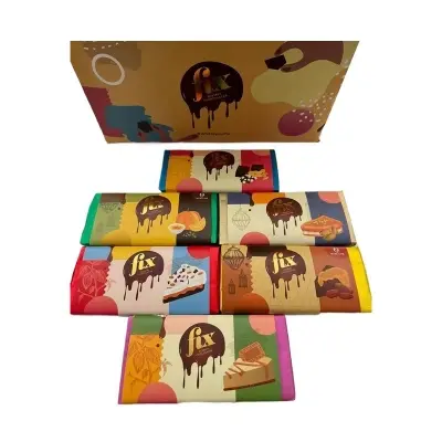 Picture of Fix Dessert Chocolatier Kunafa Cinnamon, Caramel & Peanut Luxury Dubai Chocolate Bar 200g 1Pack