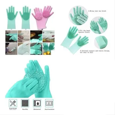 Picture of Soft Silicone Hand Gloves for Kitchen (1 Pair or 2 Pieces) - Hand Gloves - Hand Gloves