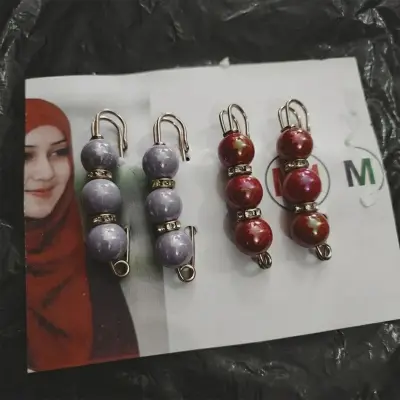 Picture of 12 Pieces HIjab Pin| Round Brooches|