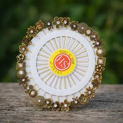 Picture of 5/10 Piece Antique Metal and Stone Hijab Pins Brooches for Women and Girls, Hijab Pins for Women