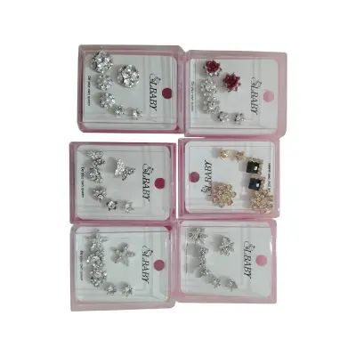 Picture of 3 Pairs Small Earring Set With Box