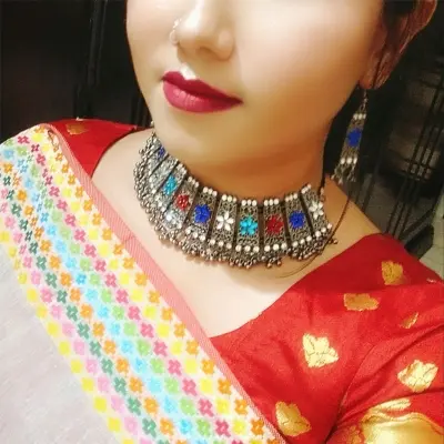 Picture of Stone Choker Necklace Set With Earring| beautiful Trendy gorgeous Choker Necklace Set |Multicolor