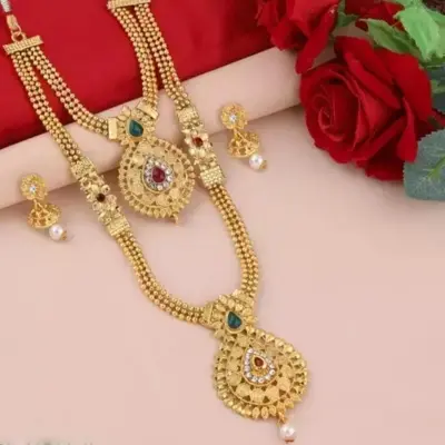 Picture of Trendsetter -Upscale Living -Tradional Long Set Gold Plated Two Layers Necklace- Inventive Choice Qualityful - Easy To care and Longive