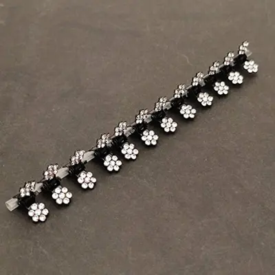 Picture of AOFIN 12 Pcs/Set Mini Rhinestone No-Slip Grips Hair Clips for Women Girls, Glitter Teeth Metal Hair Claw, Flower Hair Accessories