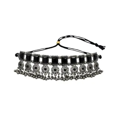 Picture of Random colors Stone Choker Necklace Set With Earring tikl For Women - Necklace For Girls