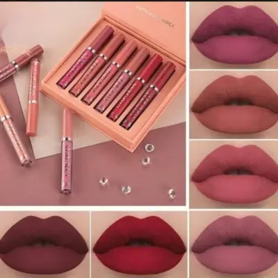Picture of orjinal  6 Colors Long Lasting Velvet Lips Tint Liquid Lipsticks Waterproof Non-Stick Cup Lipgloss Gift Set (A- and-B ) |