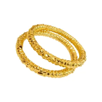 Picture of Gold Plated Bangles/Churi for Girls and Women – 2 Pcs Set
