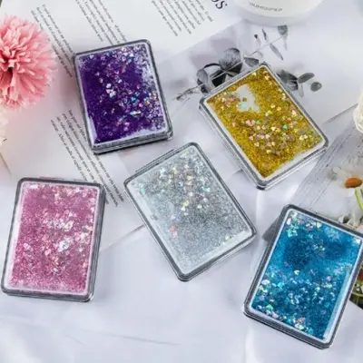 Picture of Flowing Sands Mini Folding Makeup Mirrors Pocket Mirror For Girls Women Double-Sided Sparkling Make Up Mirror Beauty Accessories MIRRORRR |