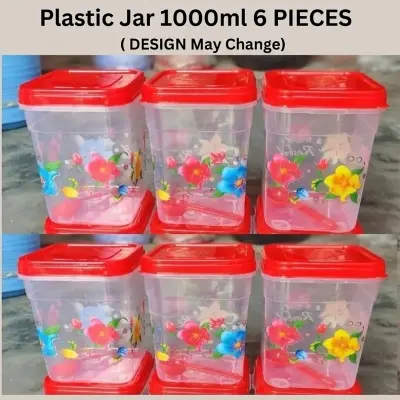 Picture of Transparent Plastic Long Spice Jar - 6pes Set plastic box foodgreet