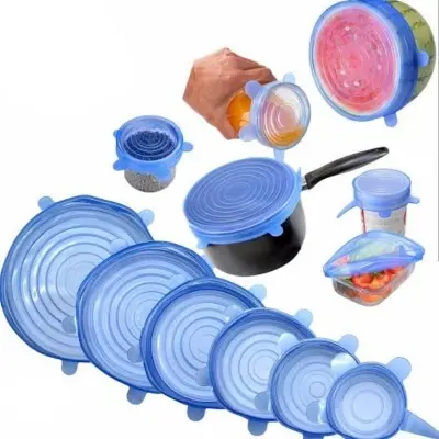 Picture of Item Name - 6 Pack Silicone Stretchable Reusable Stretch Lids, Silicone Suction Lids