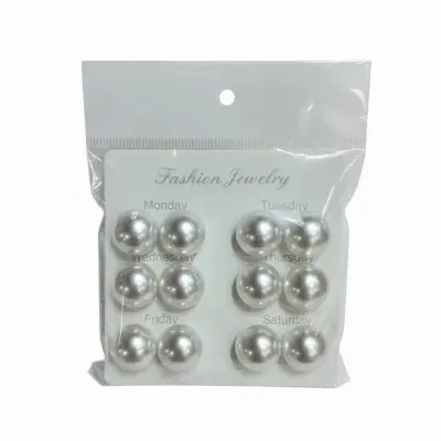 Picture of Trendy Half Round Big Simulated Pearl Stud Earrings for Girls Simple Stylish Top Set - White Statement Earring for Women - Korean Earrings Jewelry Wedding Gifts Kaner Dul for Girls