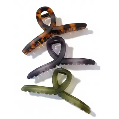 Picture of Large Size Plastic Transparent Hair Claw Crab Clip (2 pis) Hair Clamps