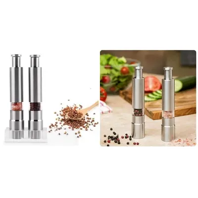 Picture of Pyatofyy 2 x লবণ এবং মরিচ রাস্টপ্রুফ প্রেস বোতাম সিলভার রান্নার মশলা থাম্ব (১ পিস) প্রেসার পোর্টেবলের জন্য