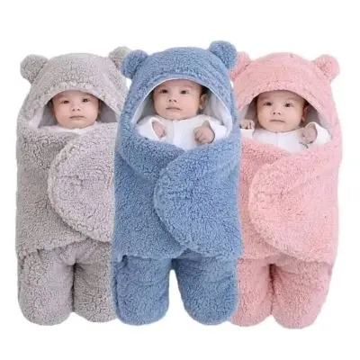 Picture of Baby Sleeping Bag Ultra-Soft Fluffy Fleece Newborn Receiving Blanket Infant Boys Girls Clothe Sleeping Nursery Wrap Swaddle