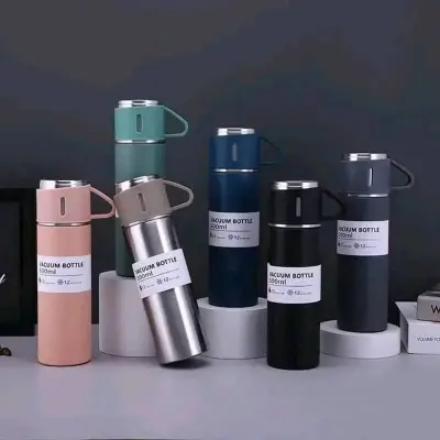 Picture of 500ML Stainless Steel Vacuum Flask Gift Set Office Business Style Thermos Bottle Outdoor Hot Water Thermal Insulation Couple Cup