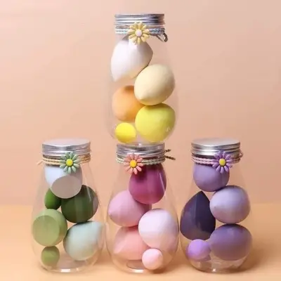 Picture of Makeup Sponges 6pcs Beauty Blender Makeup Puff Set With Bottle