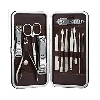 Picture of Professional Nail Pedicure Set Stainless Steel Nail Cutting Machine Kit Tool -12 pcs