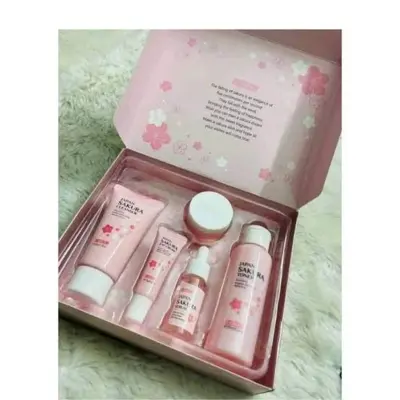 Picture of Laikou Japan Sakura Skin Care Set - 5pcs [serum Cream Toner Eye Cream Cleanser Combo]