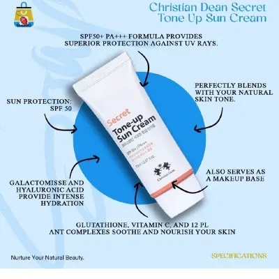 Picture of Christian Dean Secret Tone Up Sun Cream 70ml - Shajai BD