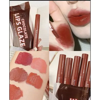 Picture of Chocolate Lip Glaze, a set of five matte lipsticks