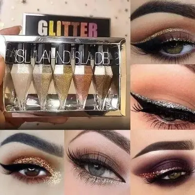 Picture of LOOKAVE Diamond Shimmer Liquid Eyeliner" set, featuring glitter eyeliners in multiple shades. 