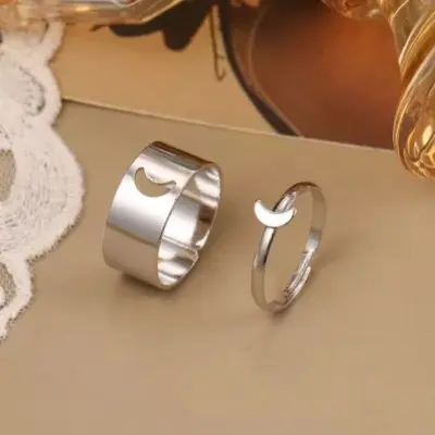 Picture of Love King and Queen Couple Ring Set In Moon