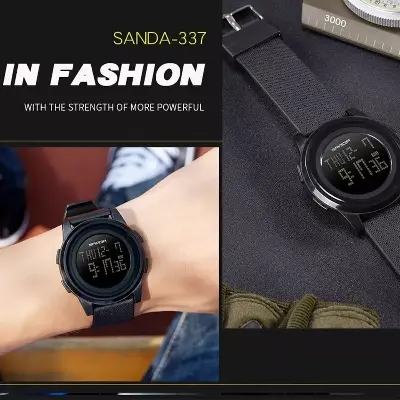 Picture of Sanda 337  Fashion Watch Men Brand Luxury Electronic LED Digital Wrist Watches