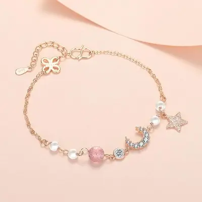 Picture of Korean Simple Pearl Star Moon Crystal Bracelet