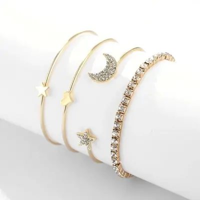 Picture of New Stylish Adjustable Bracelet 4 Sets With beautiful Moon Star Shape for woman