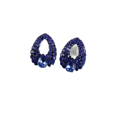 Picture of Blue Zircon Stud Dangle Earrings For Women