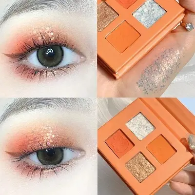 Picture of RUHUATUO Shimmer Glitter Pigmented Eye Shadow Waterproof Long-lasting Makeup