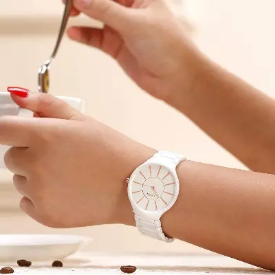 Picture of Ceramic Round Steeliness Steel Best Watch For Men's White