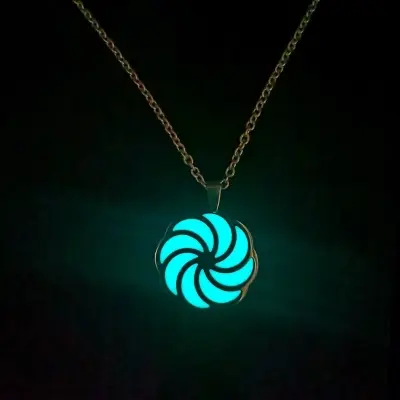 Picture of Flower And Heart  Wave Long Chain Necklace  Glowing