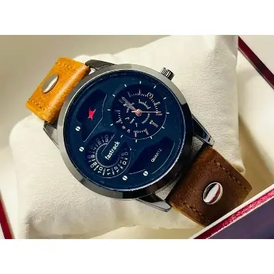 Picture of New Fastrak Lether Analog Sports Watch For Men-Round - Watch For Men