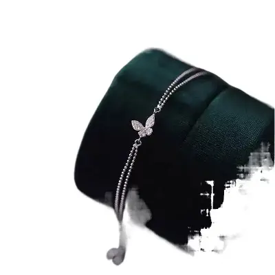 Picture of Superlative Indispensable -Quality And Durablity -Shining Crystal Silver Little Butterfly Lovely Bracelet For Women- Innovative