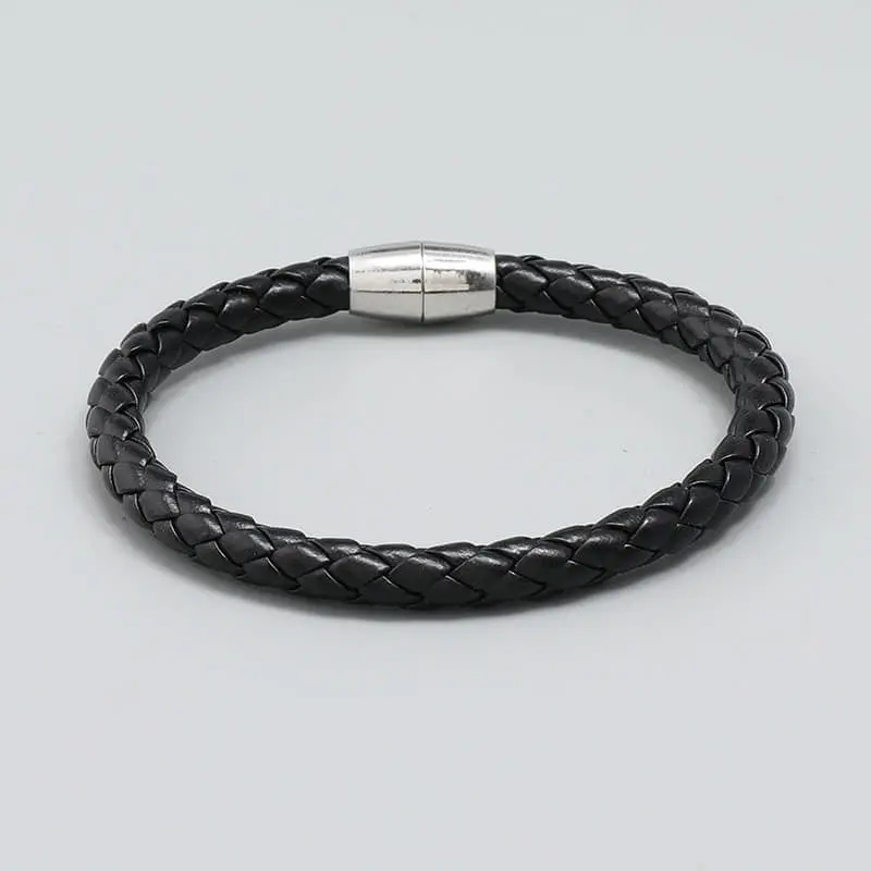 Picture of Trendsetter - Fashion Innovator - Premium Quality - Men's Personalised Clasp Plaited Leather Bracelet - Modern - Choice Expression