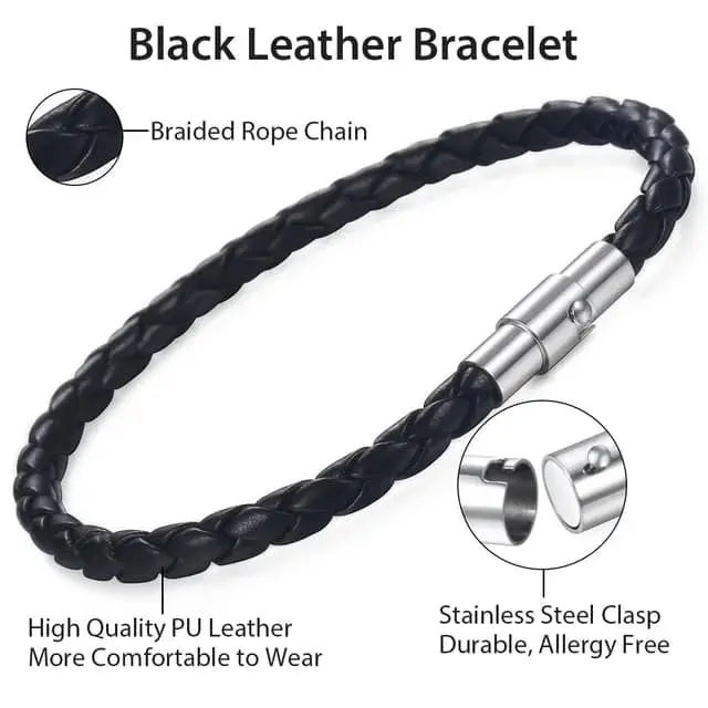 Picture of Trendsetter - Fashion Innovator - Premium Quality - Men's Personalised Clasp Plaited Leather Bracelet - Modern - Choice Expression