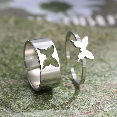 Picture of Stainless Steel Couple Finger Ring for Men /Women